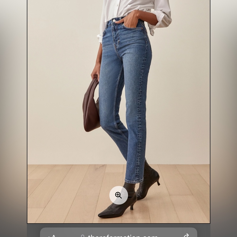 Reformation Liza High Rise Straight Bootcut Jeans in Lanai NWT
